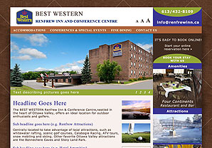 Interface Design for the Best Western Renfrew Inn website
